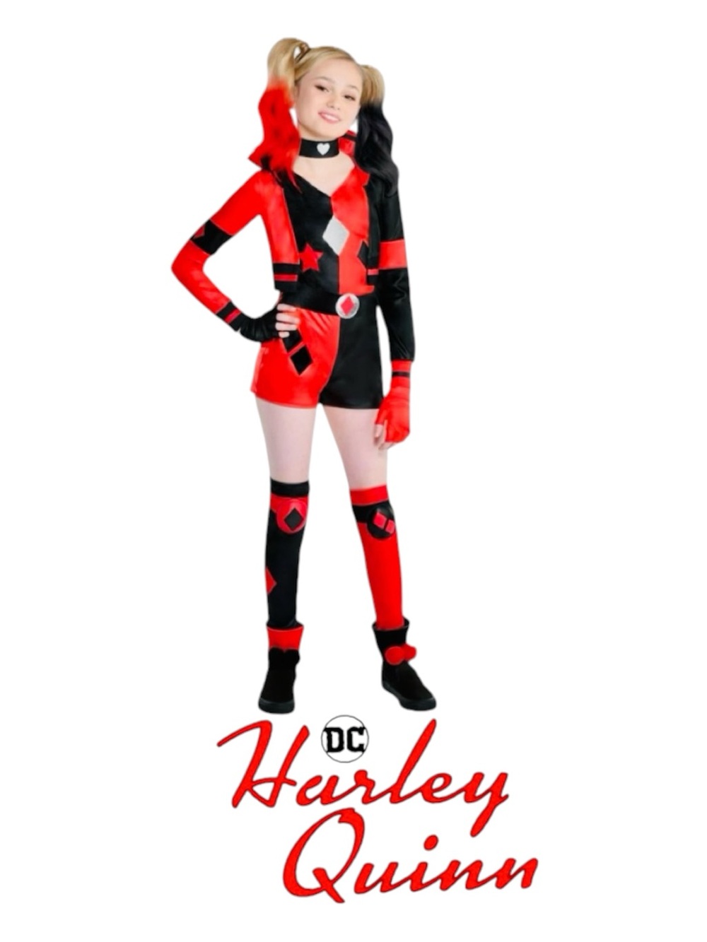 AMSCAN DC Comics 
Harley Quinn 
6-Piece Costume Set 
Girl’s Sz M 8-10